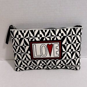 Brighton Love Graphic Black and White zippered pouch NWOT